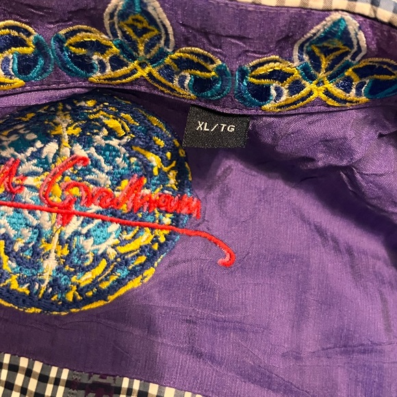Robert Graham- Men’s XL -Purple & White -100% Cotton- Art Print Button-up Shirt - Picture 3 of 13